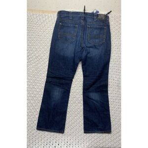 Express Kingston Jeans Mens Tag 38x34 Apprx 38x30 Blue Denim Bootcut Classic Fit
